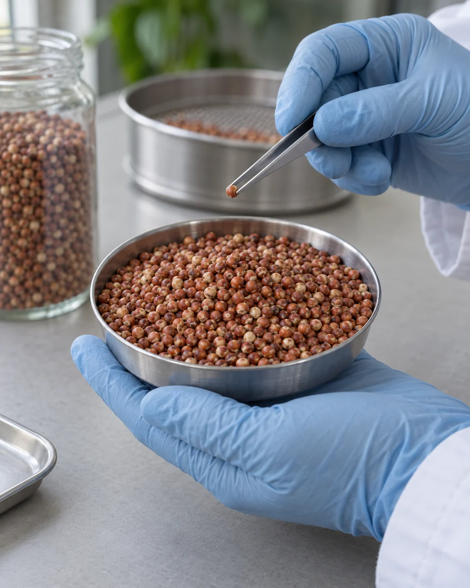 Avaliação de amostra de sorgo em laboratório — imagem ilustrativa